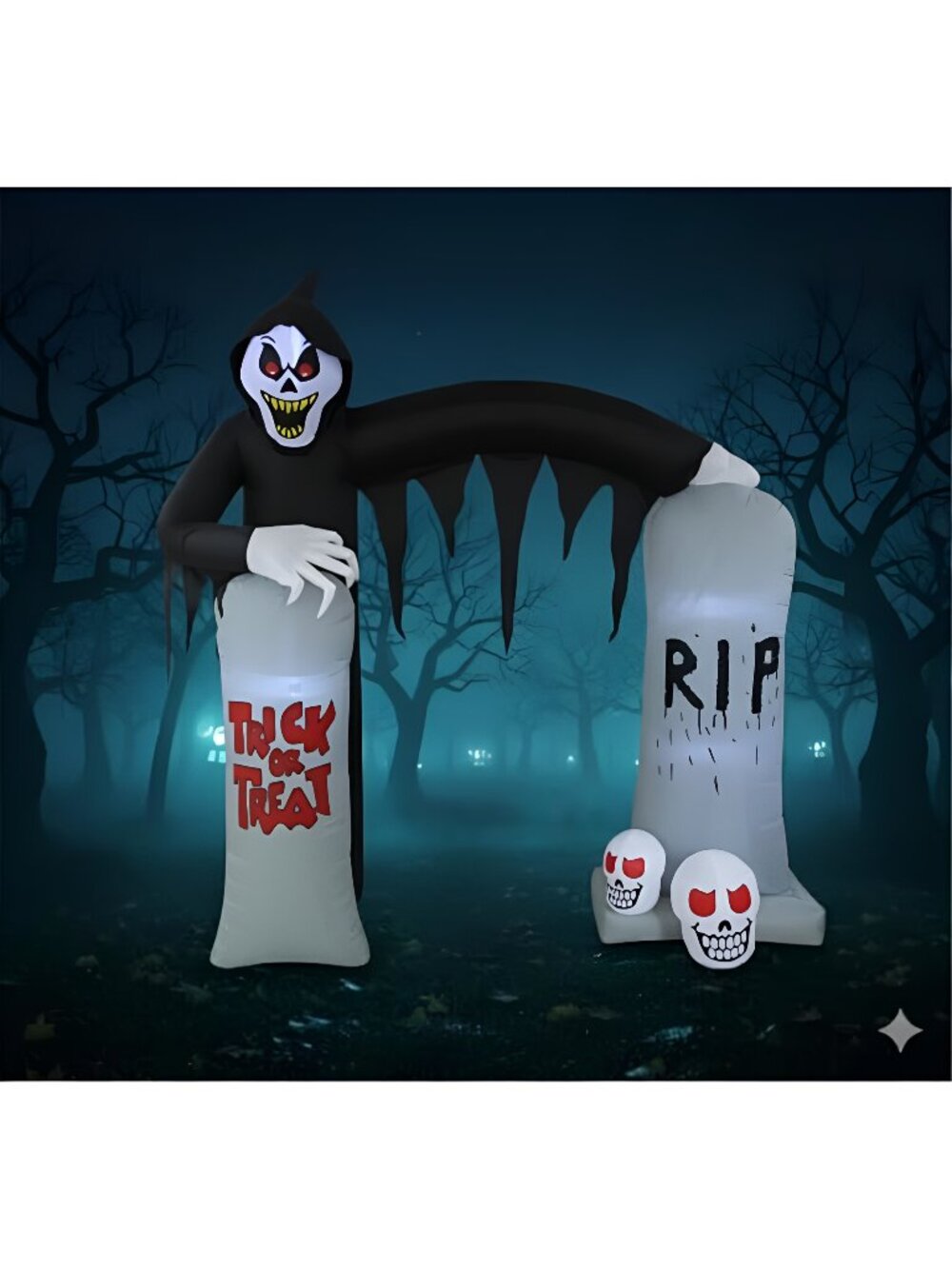 8 FT Giant Halloween Inflatable Ghosts Skeleton Grim Reaper Archway